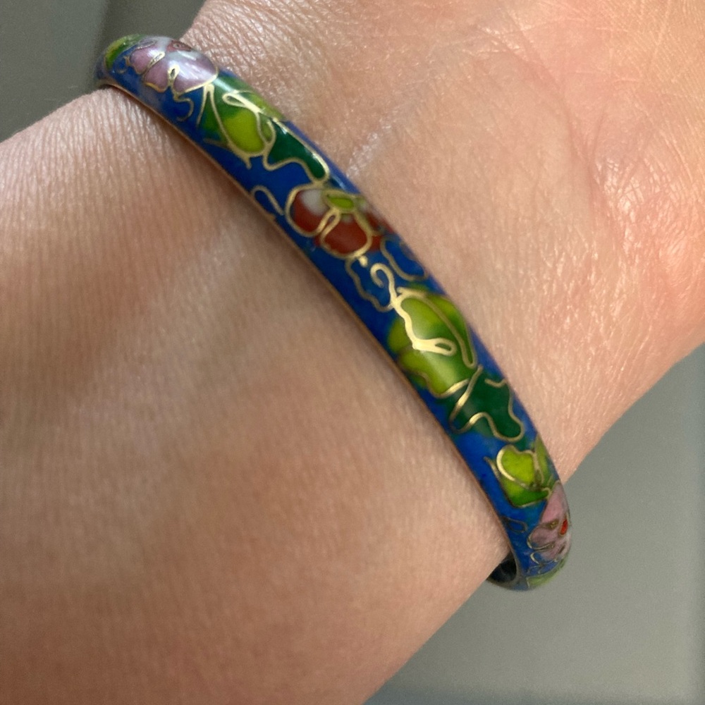Vintage Blue Cloisonne Bangle